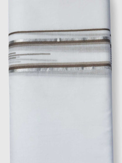 Pure White Cotton Men's Double Dhoti