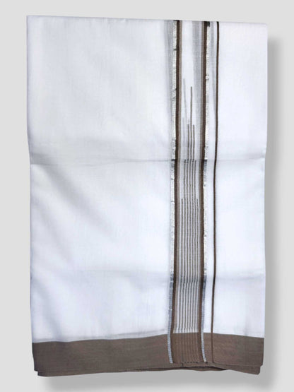 Pure White Cotton Men's Double Dhoti