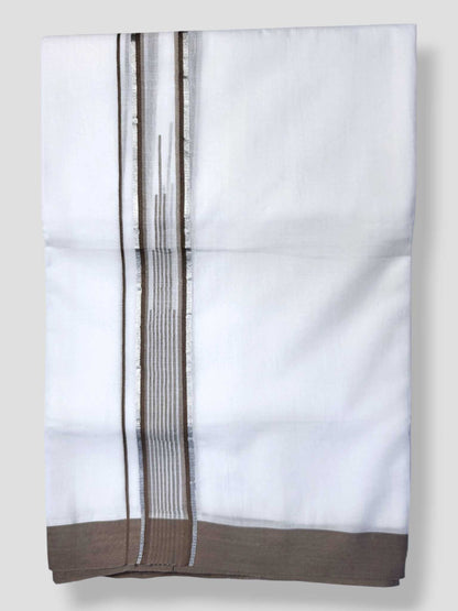 Pure White Cotton Men's Double Dhoti