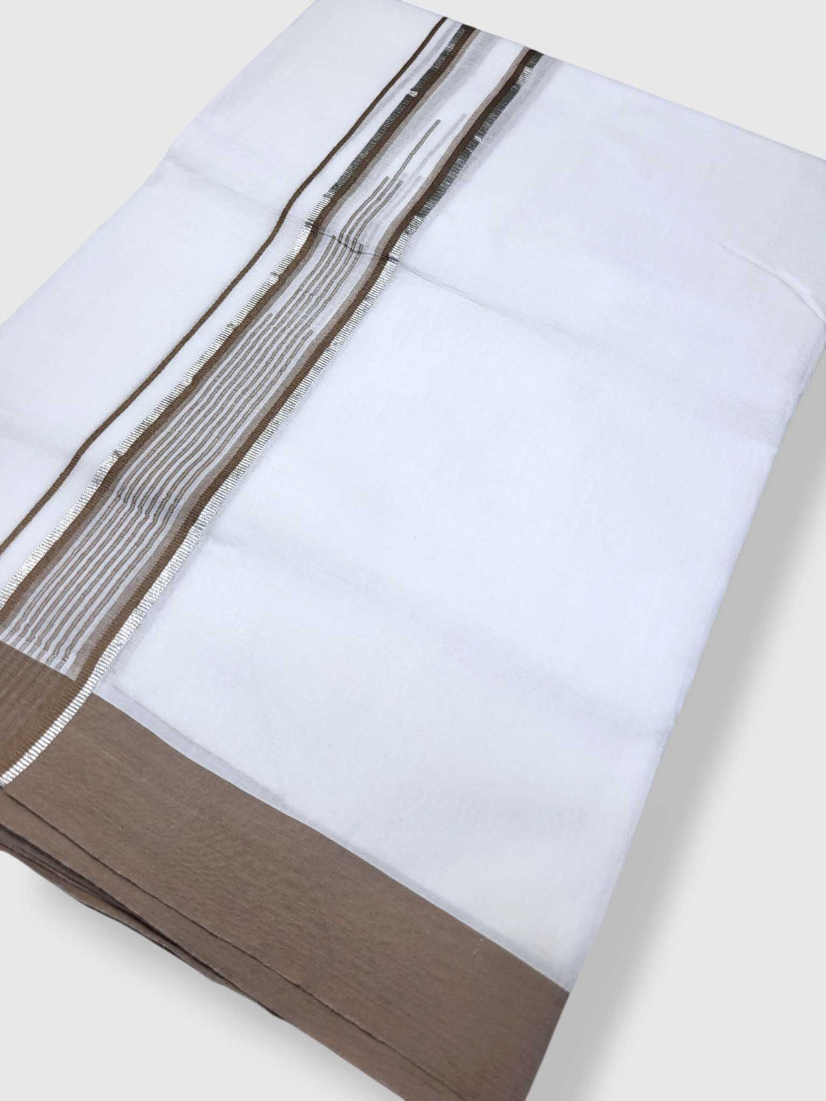 Pure White Cotton Men's Double Dhoti