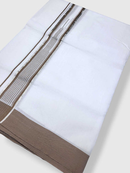 Pure White Cotton Men's Double Dhoti