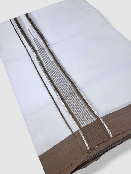 Pure White Cotton Men's Double Dhoti