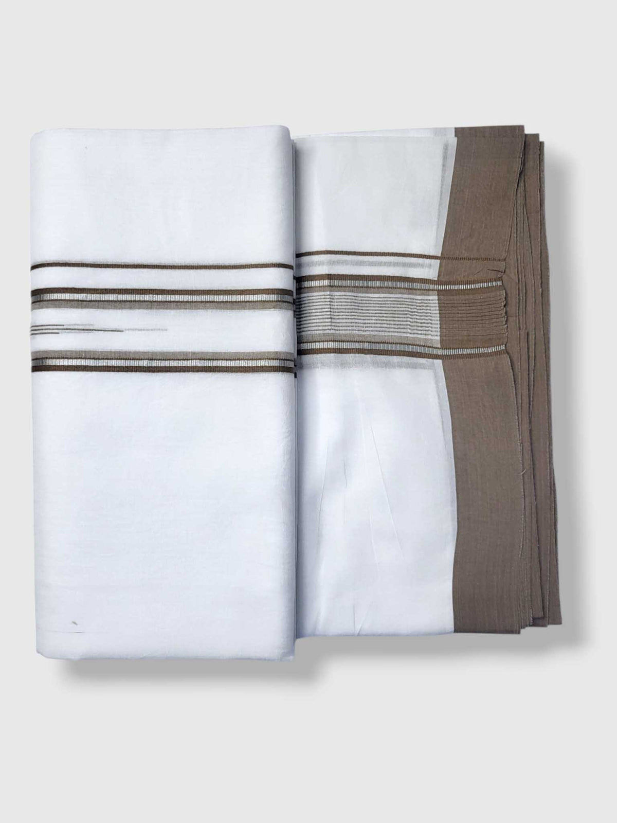 Pure White Cotton Men's Double Dhoti