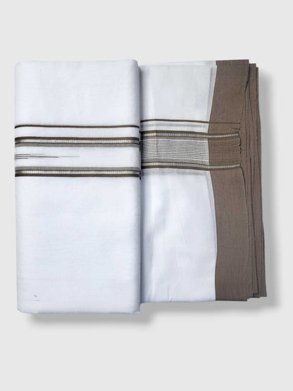 Pure White Cotton Men's Double Dhoti