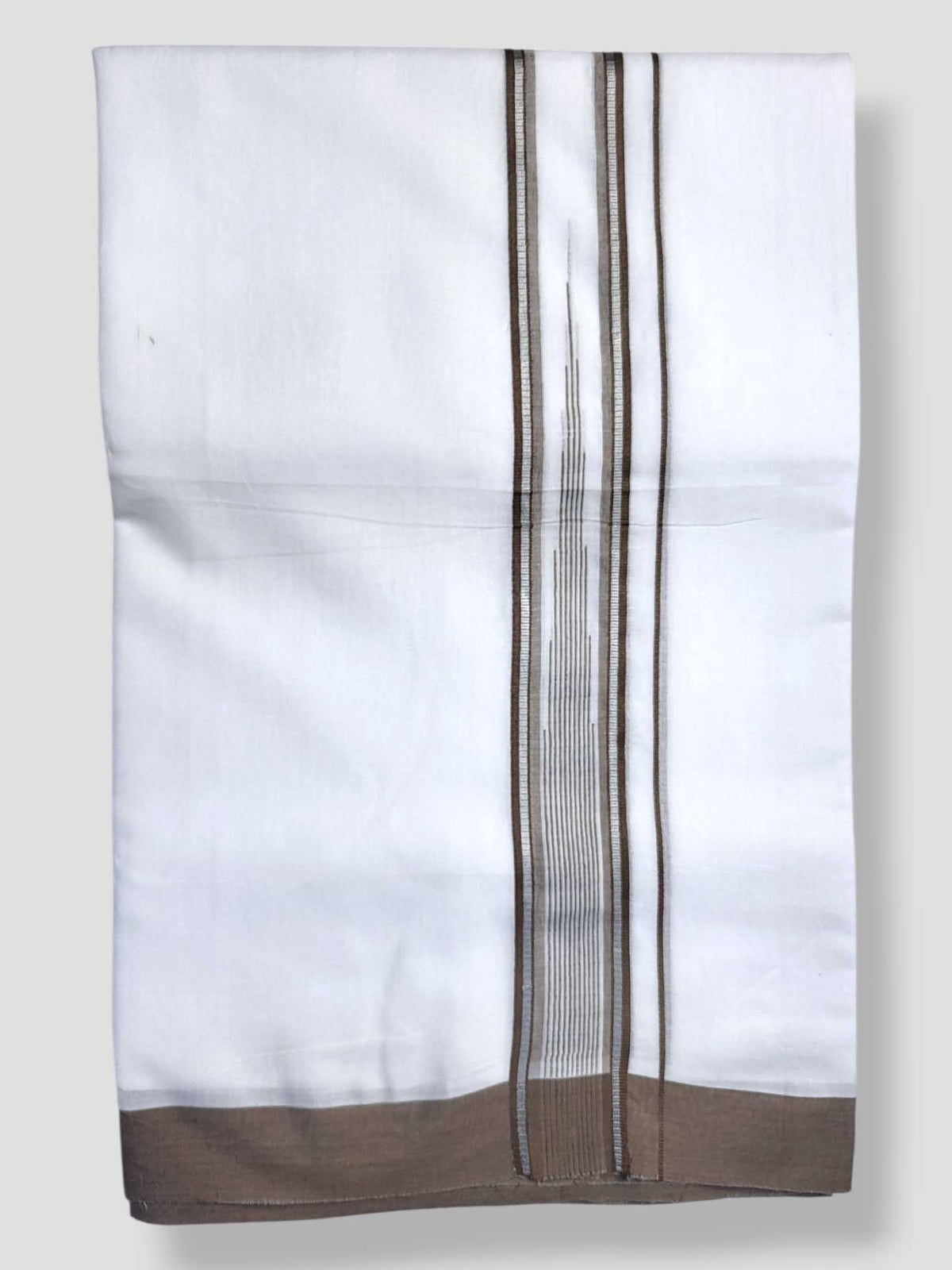 Pure White Cotton Men's Double Dhoti