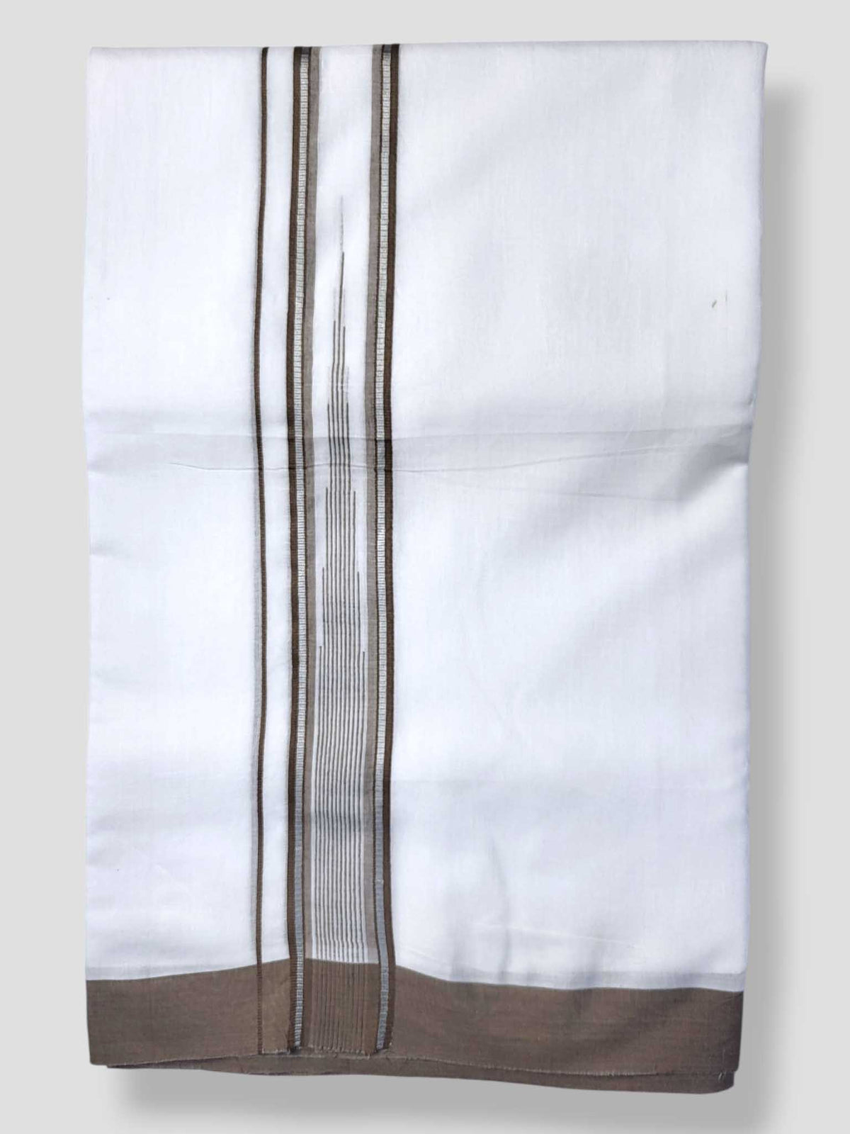 Pure White Cotton Men's Double Dhoti