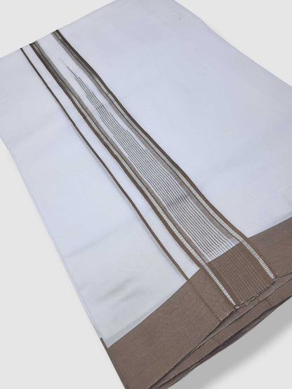 Pure White Cotton Men's Double Dhoti