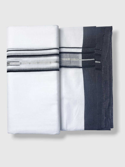 Pure White Cotton Men's Double Dhoti