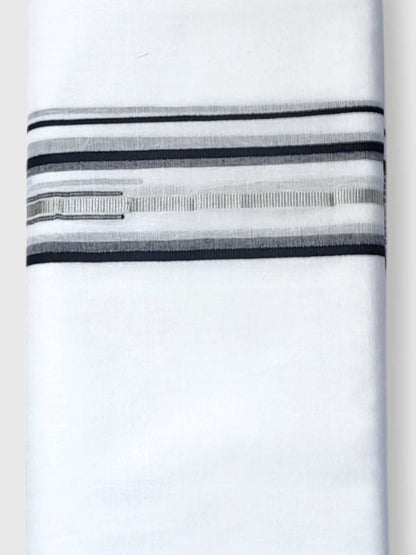 Pure White Cotton Men's Double Dhoti