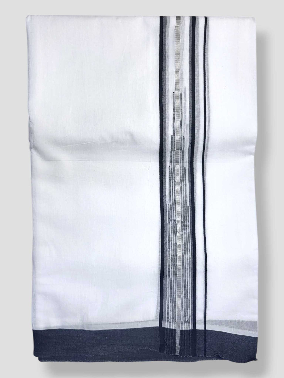 Pure White Cotton Men's Double Dhoti