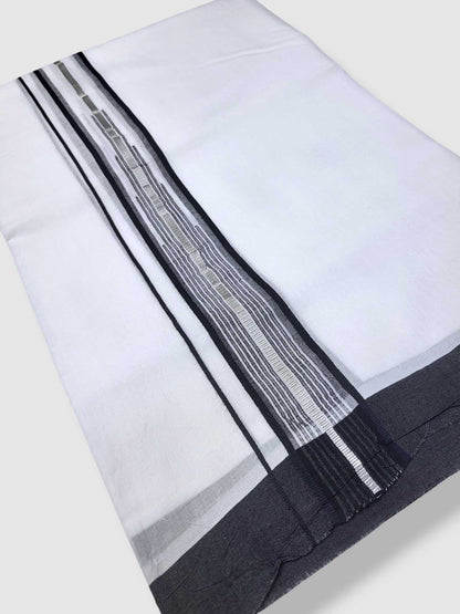 Pure White Cotton Men's Double Dhoti