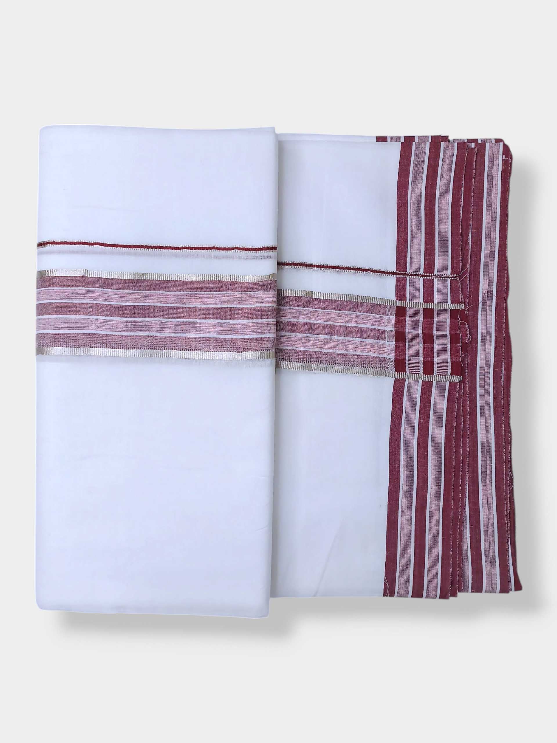 Pure White Cotton Men's Double Dhoti
