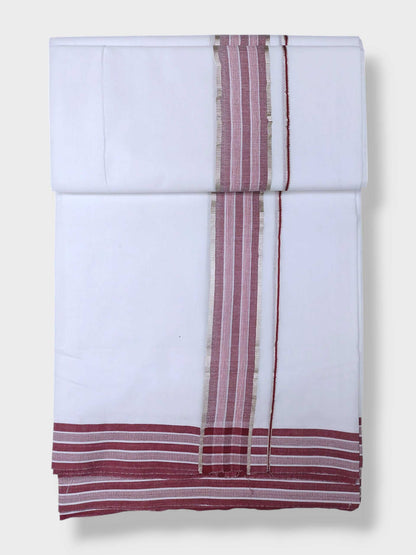 Pure White Cotton Men's Double Dhoti