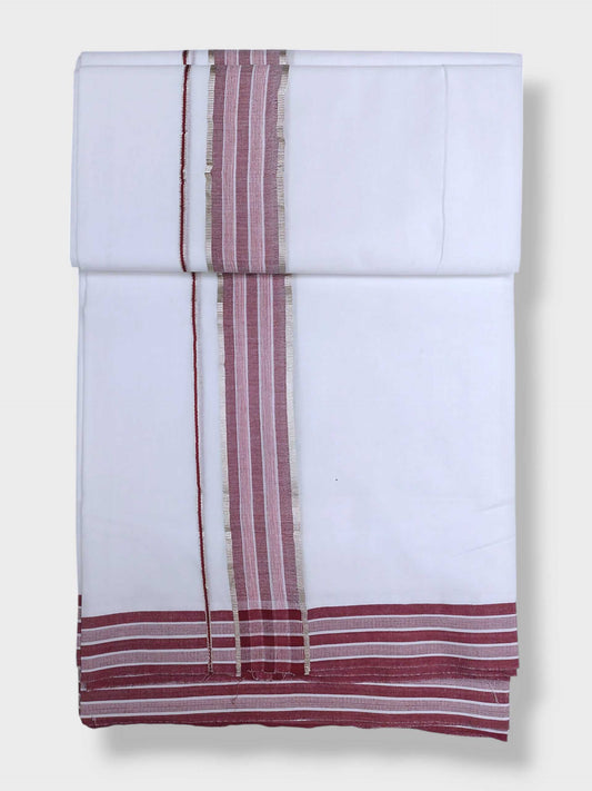 Pure White Cotton Men's Double Dhoti