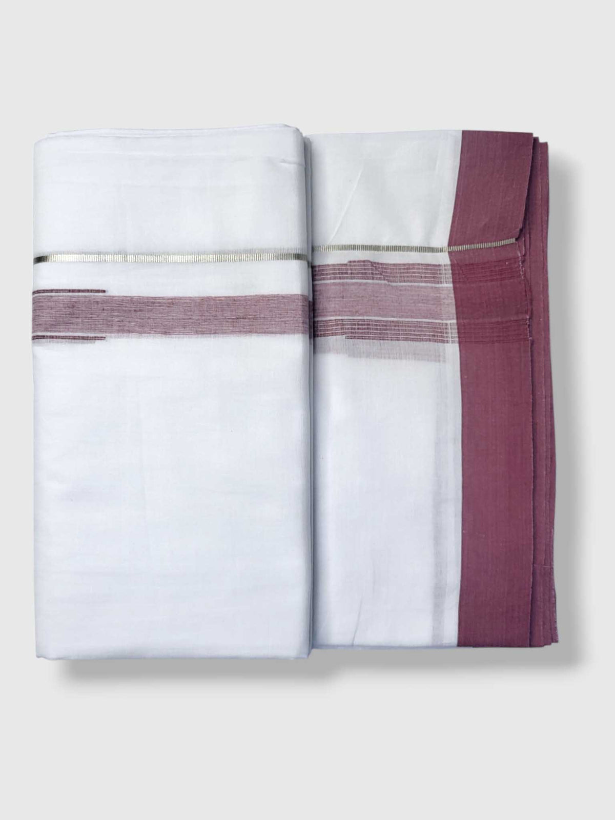 Pure White Cotton Men's Double Dhoti