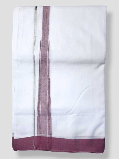 Pure White Cotton Men's Double Dhoti