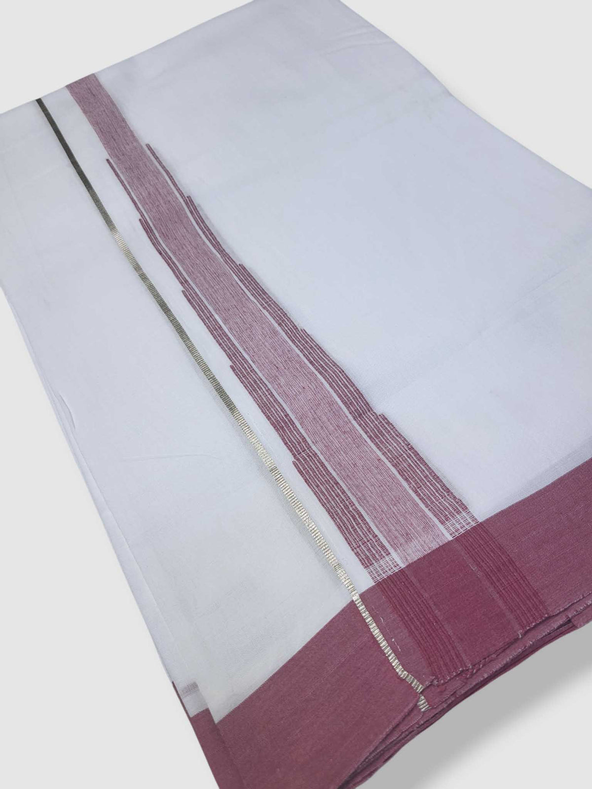 Pure White Cotton Men's Double Dhoti