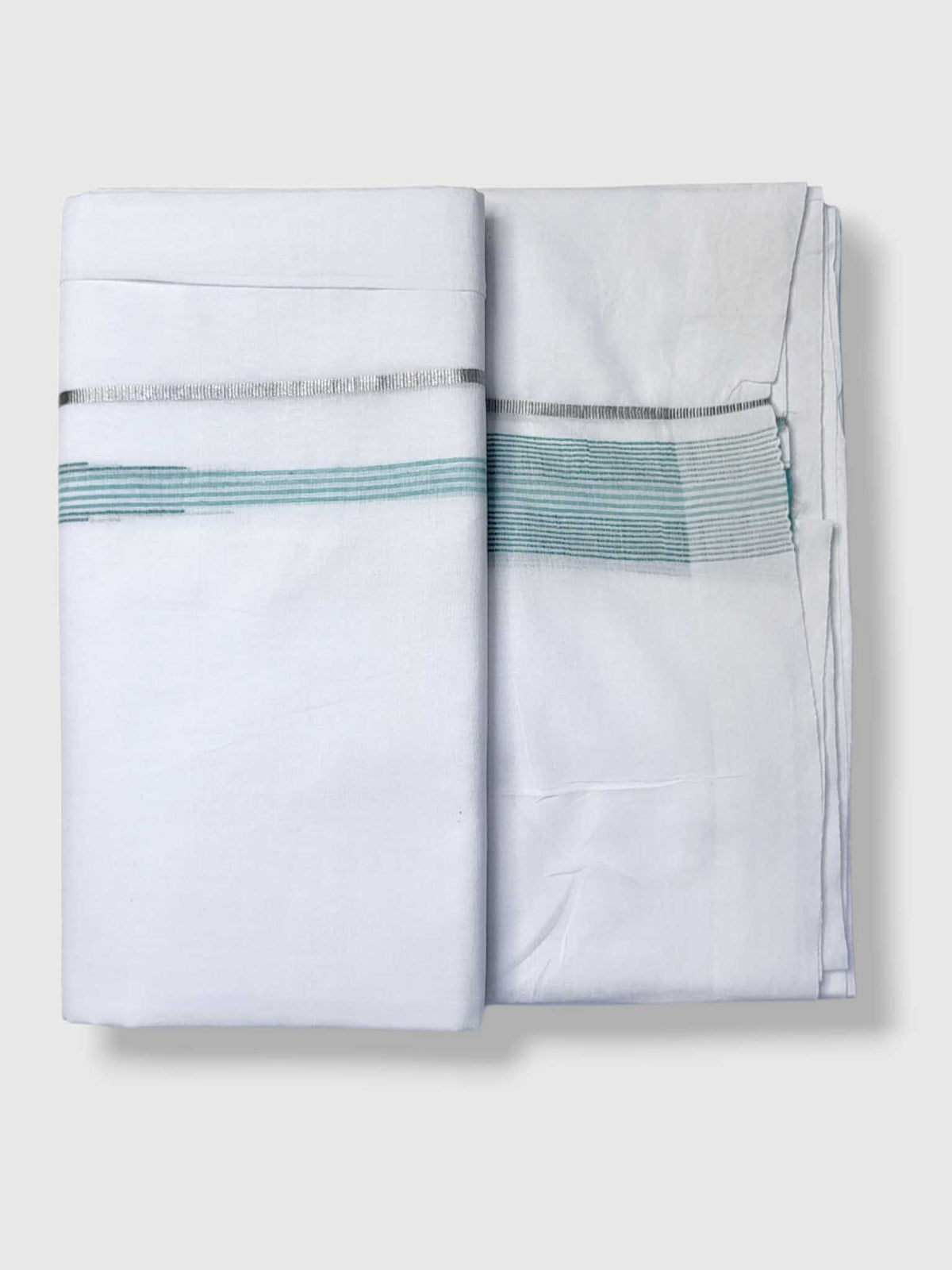 Pure White Cotton Men's Double Dhoti