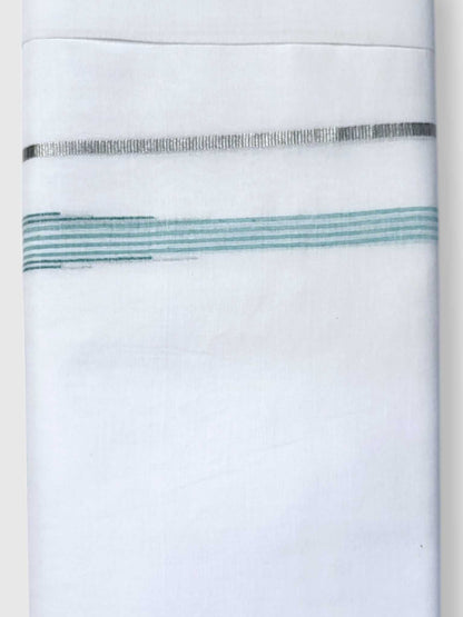 Pure White Cotton Men's Double Dhoti