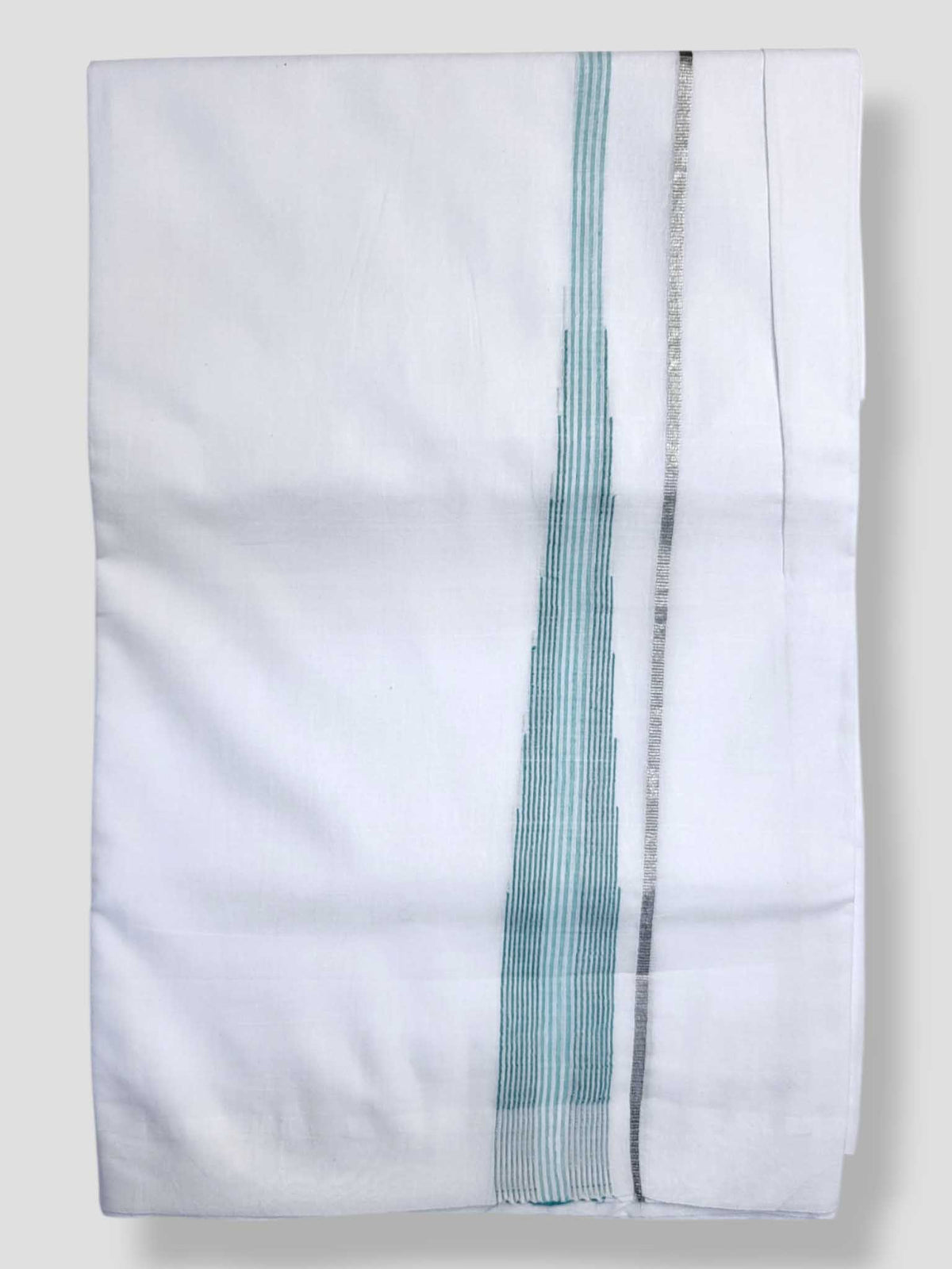 Pure White Cotton Men's Double Dhoti