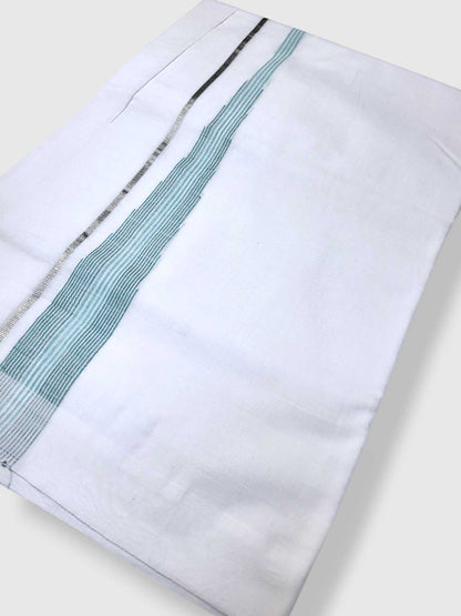 Pure White Cotton Men's Double Dhoti