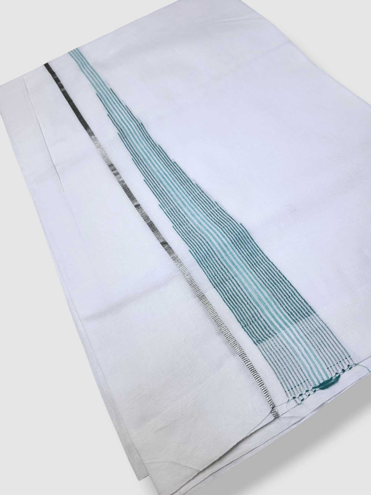 Pure White Cotton Men's Double Dhoti