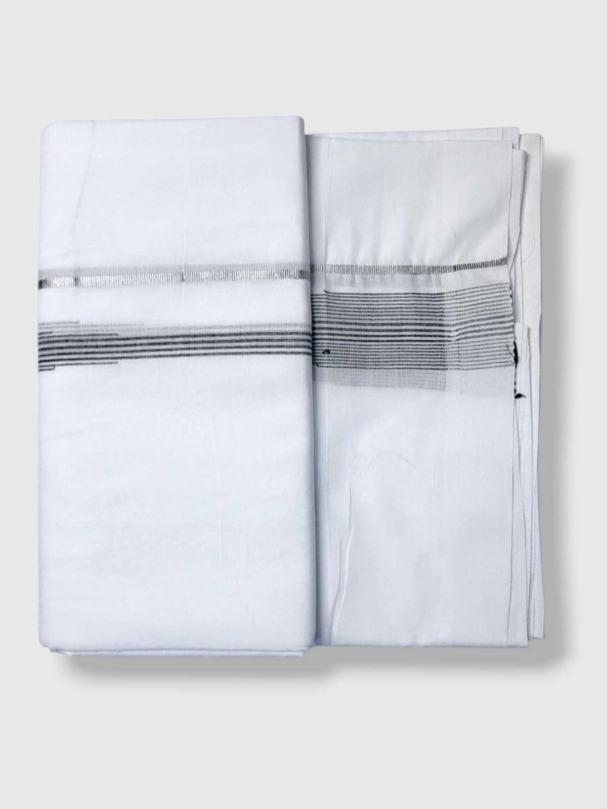 Pure White Cotton Men's Double Dhoti