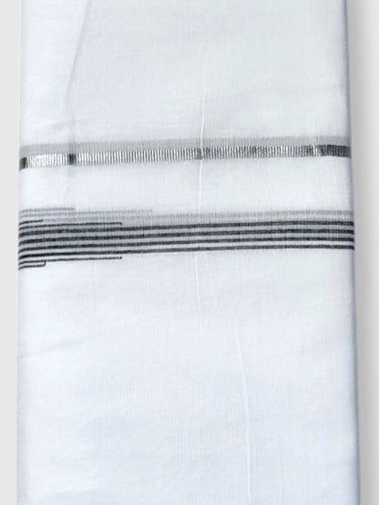 Pure White Cotton Men's Double Dhoti