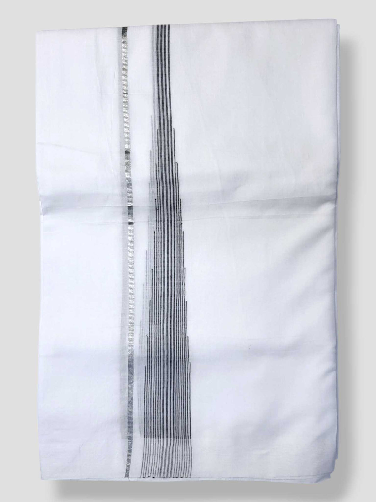 Pure White Cotton Men's Double Dhoti