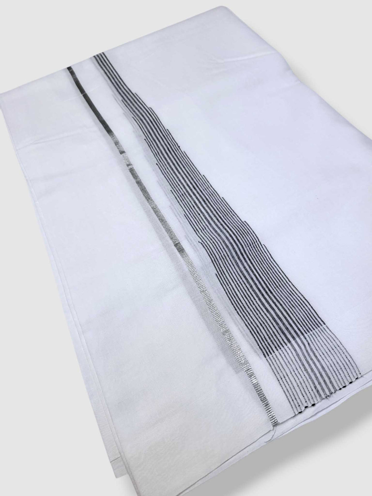 Pure White Cotton Men's Double Dhoti