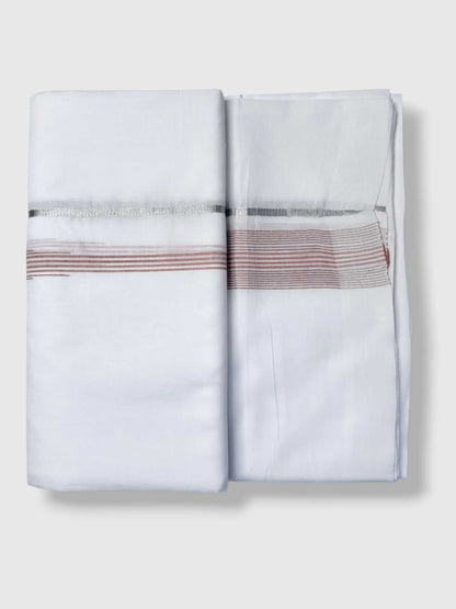 Pure White Cotton Men's Double Dhoti