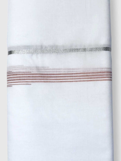 Pure White Cotton Men's Double Dhoti