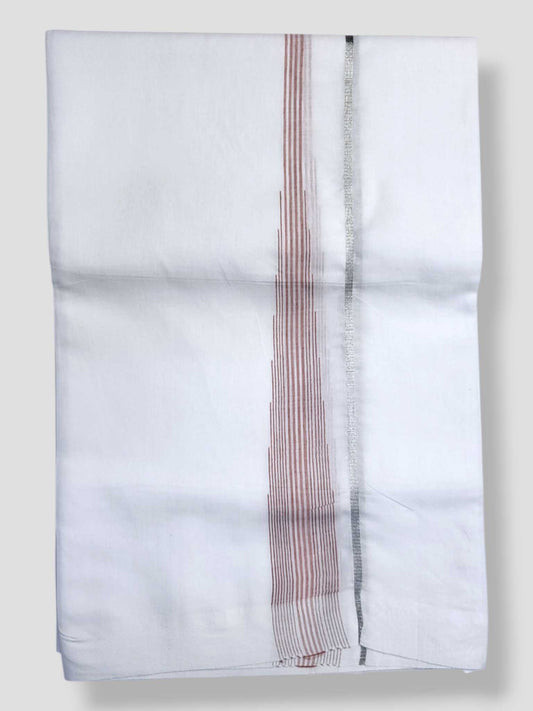 Pure White Cotton Men's Double Dhoti