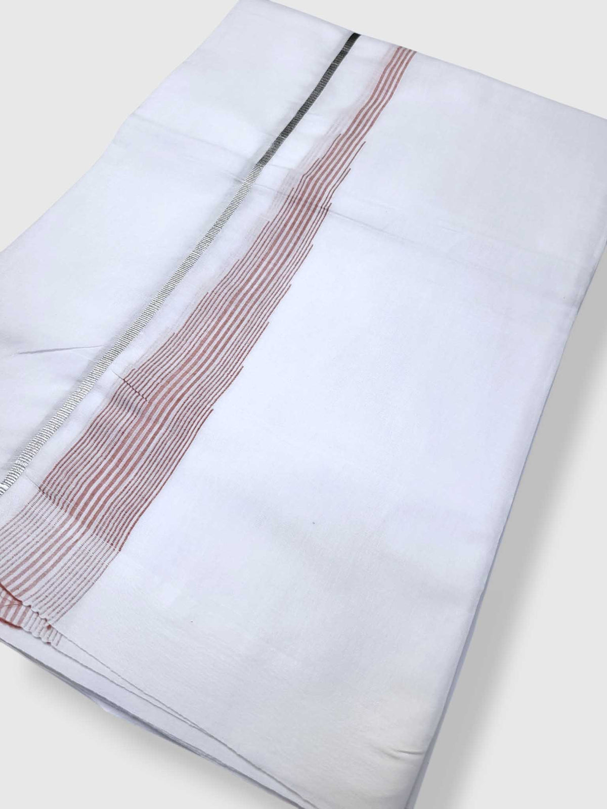 Pure White Cotton Men's Double Dhoti