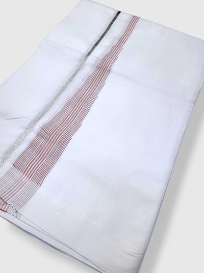 Pure White Cotton Men's Double Dhoti
