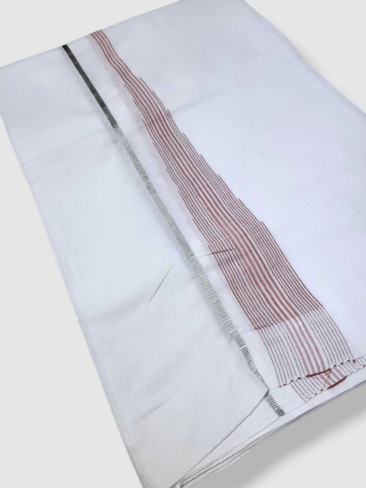 Pure White Cotton Men's Double Dhoti