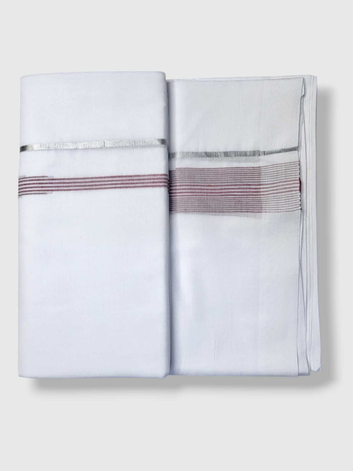 Pure White Cotton Men's Double Dhoti