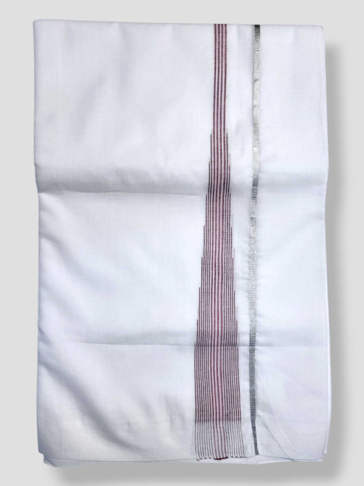 Pure White Cotton Men's Double Dhoti