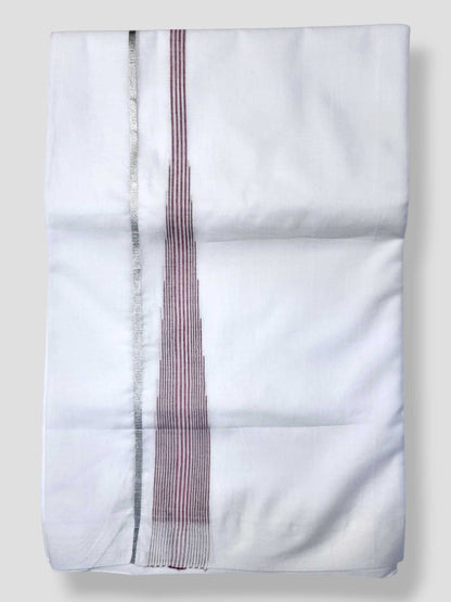 Pure White Cotton Men's Double Dhoti