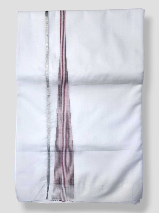 Pure White Cotton Men's Double Dhoti