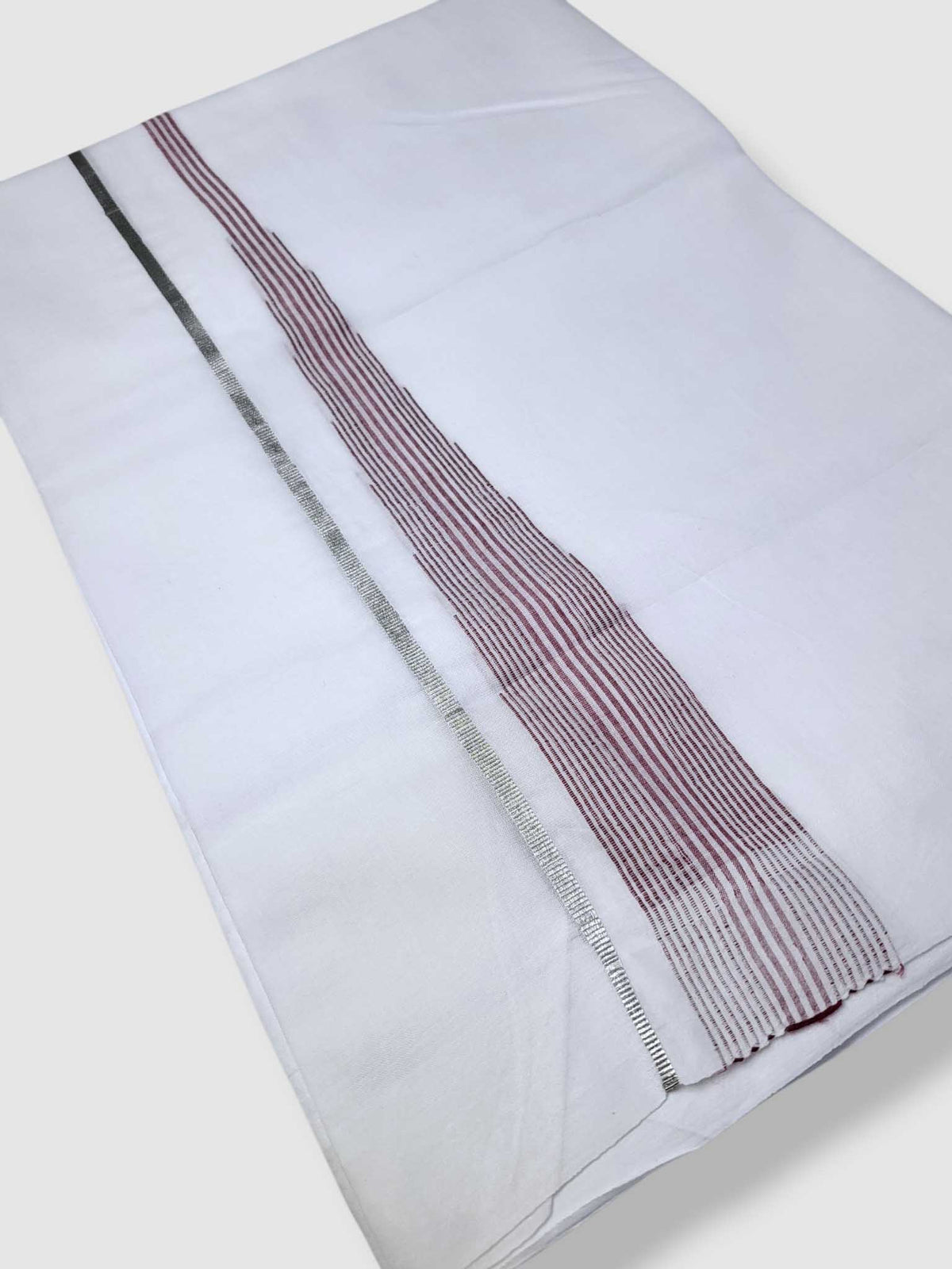 Pure White Cotton Men's Double Dhoti