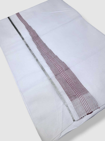 Pure White Cotton Men's Double Dhoti