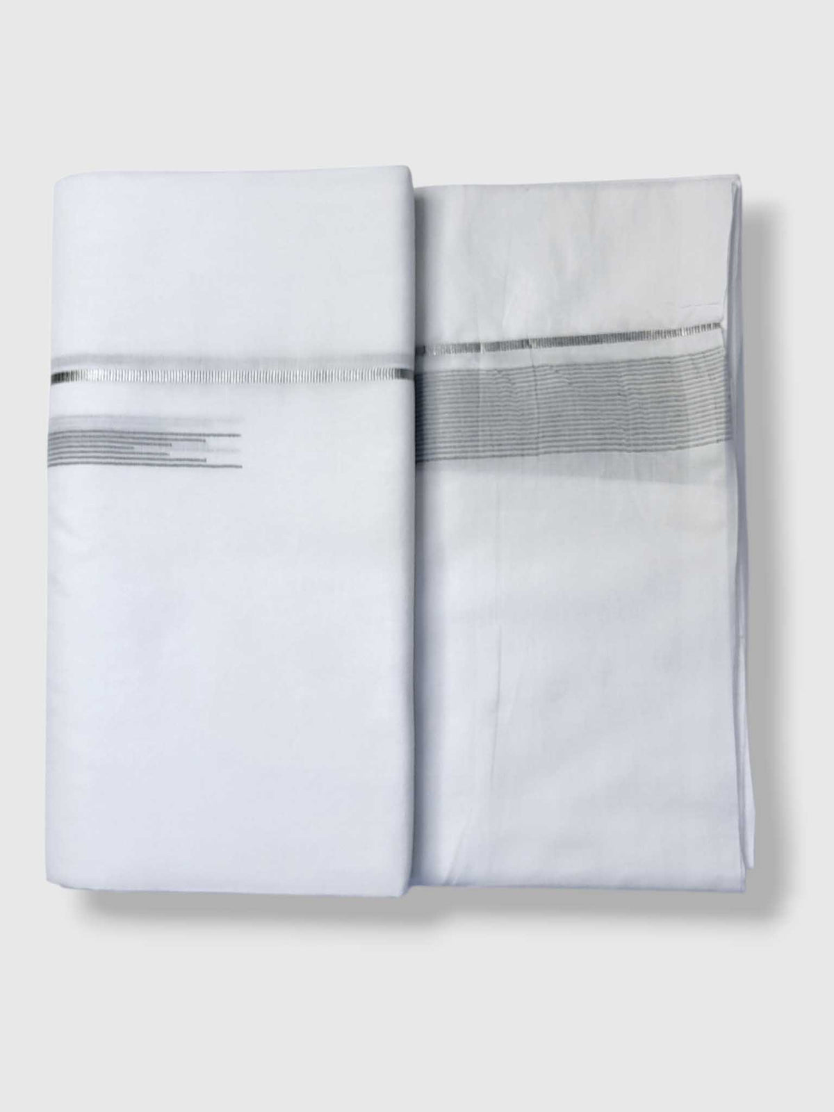 Pure White Cotton Men's Double Dhoti