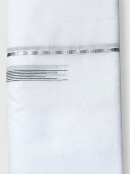 Pure White Cotton Men's Double Dhoti