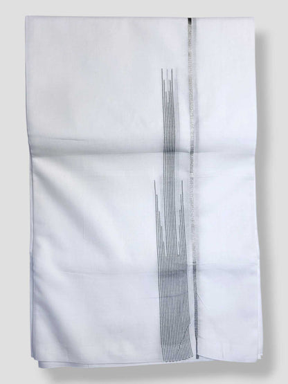Pure White Cotton Men's Double Dhoti
