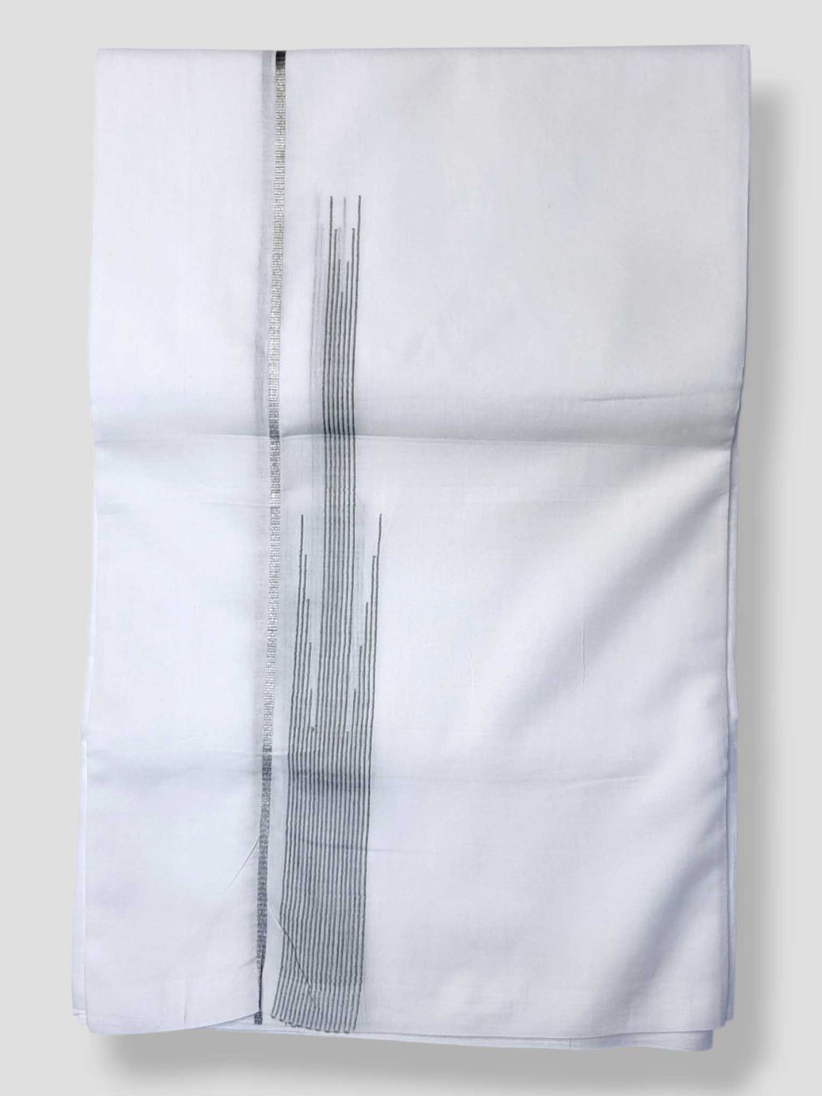 Pure White Cotton Men's Double Dhoti