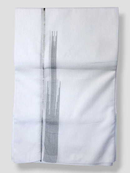 Pure White Cotton Men's Double Dhoti