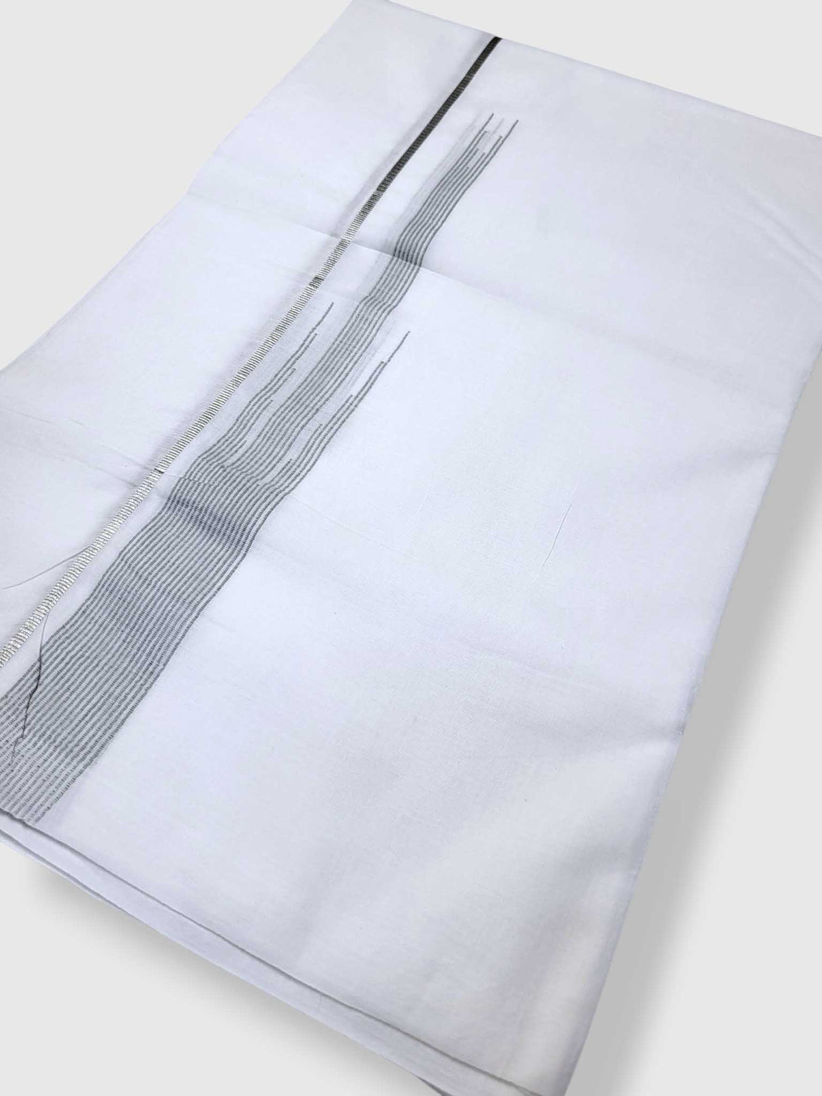 Pure White Cotton Men's Double Dhoti