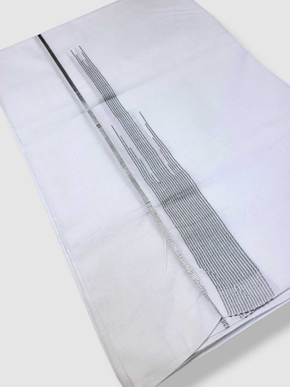 Pure White Cotton Men's Double Dhoti
