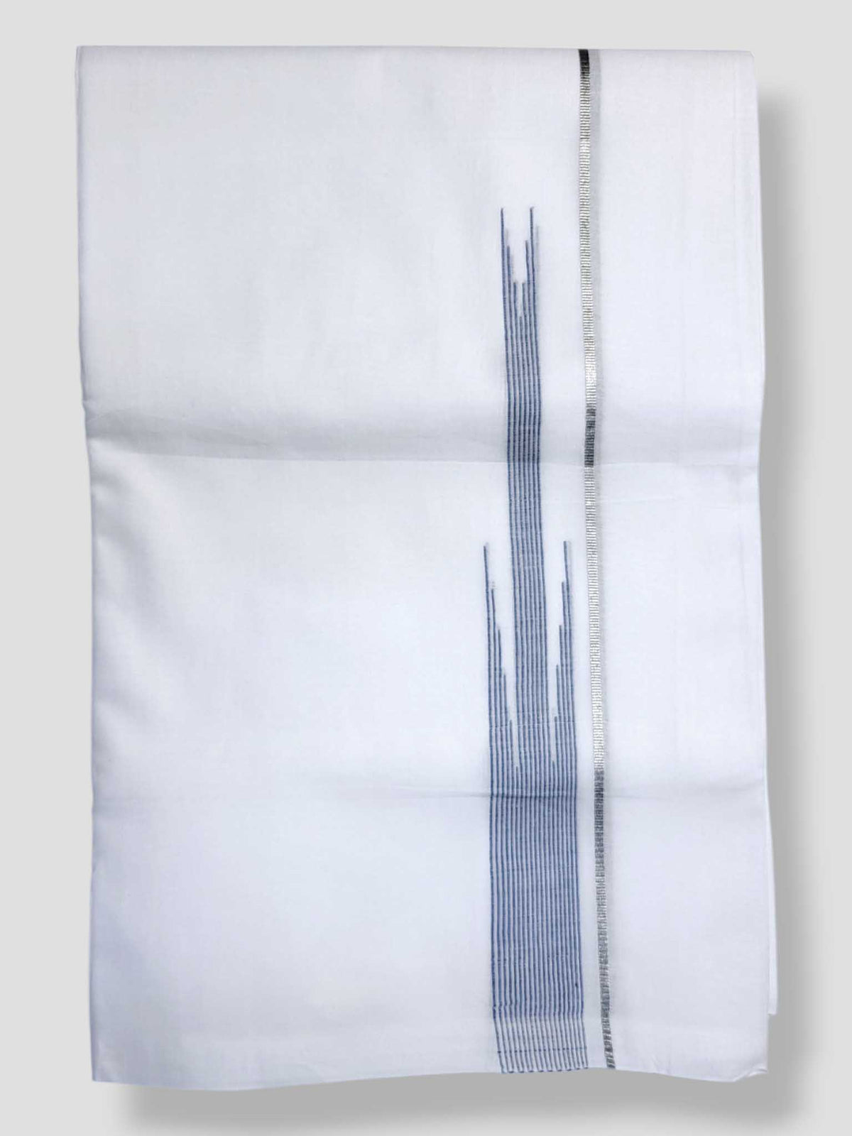 Pure White Cotton Men's Double Dhoti